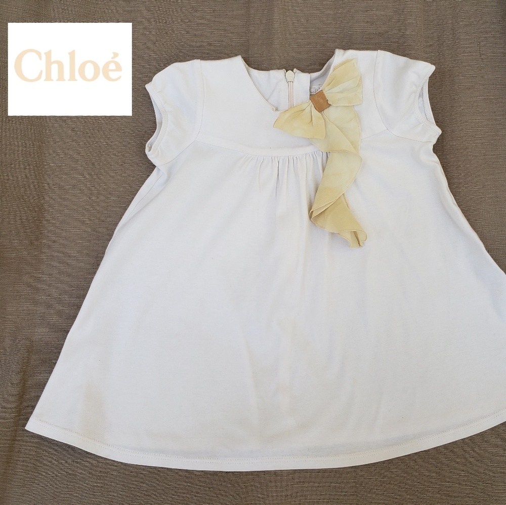 Chloe Girl's Baby White Jersey Dress 6 Months